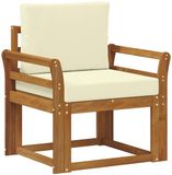 vidaXL - Buitensofa - Massief - Acacia - Hout - en - Polyester - Naturel