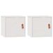 VidaXL Wandkasten 2 st 31,5x30x30 cm massief grenenhout wit