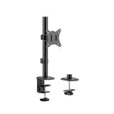 conecto Monitorbeugel, in hoogte verstelbare houder voor 1 scherm, 17 tot 32 inch, kantel- en zwenkbaar, VESA 75 en 100, tafelbeugel, beeldschermhouder, zwart