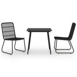 vidaXL Ensemble de jardin 3 pièces poly rotin et verre