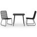vidaXL Ensemble de jardin 3 pièces poly rotin et verre