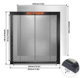Honingraat werkblad voor lasergravure - 300x300x22 mm - Universel snijbed voor CO2 lasergravure - Met aluminium plaat - Pinnen - Schaal - Antislipmat