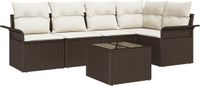 vidaXL Tuinbank Set 6-delig Bruin Polywood