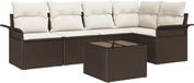vidaXL Tuinbank Set 6-delig Bruin Polywood