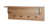 HAKU Wandkapstok eiken, zwart, MDF, metaal - B 80 cm x H 30 cm x D 20 cm, Modern