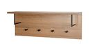 HAKU Wandkapstok eiken, zwart, MDF, metaal - B 80 cm x H 30 cm x D 20 cm, Modern