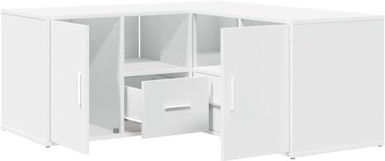 vidaXL Hoekkast 160x40x45 cm bewerkt hout wit