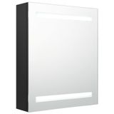 VidaXL Armoire de salle de bain avec miroir et LED 50x14x60 cm Noir