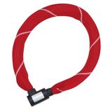 Prophete Fiets kettingslot – 110 cm lengte, Ø 8,5 mm geharde stalen ketting met textielbescherming, incl. 2 lasergesneden sleutels, veilig fietsslot in rood