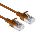 ACT Bruine 0,25 meter LSZH U/FTP CAT6A datacenter slimline patchkabel snagless met RJ45 connectoren