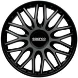 Sparco Roma Jeu de enjoliveurs - 16 pouce - Gris/Noir - 4 Pièces