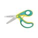 Westcott Ergo JR. Lefty - ergonomische kinderschaar voor linkshandigen, 5,3 cm stalen lemmet, softgrip greep, groen/geel, 13,3 cm