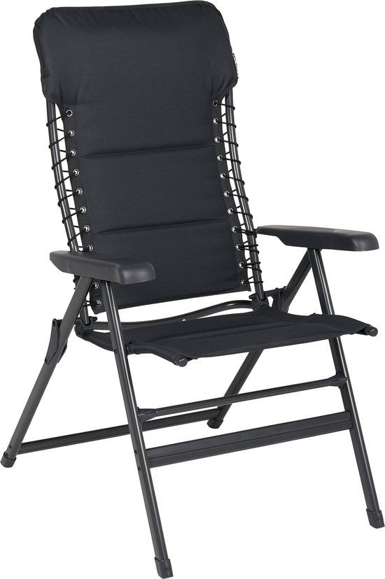 Campart Campingstoel CH-0696 - Vouwstoel Mollema - Grijs - Verstelbaar en Opvouwbaar - Lichtgewicht