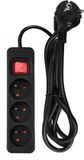 NEO TOOLS 90-182 - Zwart - 1.5m - 3 stopcontacten - Met randaarde