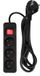 NEO TOOLS 90-182 - Zwart - 1.5m - 3 stopcontacten - Met randaarde