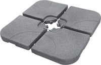 ML-Design 4-delige parasolvoet, parasolgewicht in steenlook, gewichtplaten voor vrijdragende parasolvoet, te vullen met 60 liter water/80 kg zand