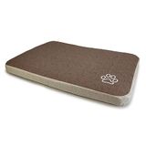 Arquivet - Hondenmat bruin en beige met voetafdruk 105 x 70 x 9 cm