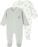 Vertbaudet 2-delige babyset in fluweel/velours blauwgroen