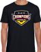 We are the champions Deutschland t-shirt met schild embleem in de kleuren van de Duitse vlag - zwart - heren - Allemagne supporter / Allemagne équipe nationale fan shirt / EK / WK / kleding XXL