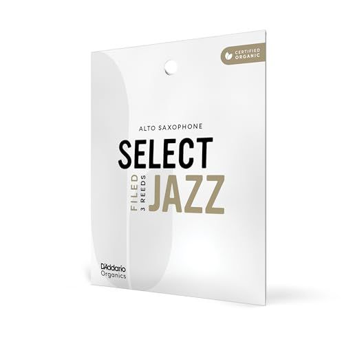 D'Addario Woodwinds Organic Select Jazz Filed Alto Saxophone Reed - 3 Soft - 3 Pack