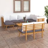 Maison Exclusive - Salon de jardin, 9 pièces, avec coussins, en bois d'acacia massif