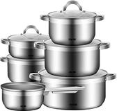 DMS 11-delige pannenset van roestvrij staal | Inductie | Gecoat | TSE2011C