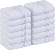 Utopia Towels 12 Set Premium Washandjes (30 x 30 CM) 100% Ringgesponnen Katoen, Zeer Absorberend en Zacht Aanvoelende Washandjes voor Badkamer (Wit)