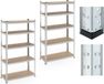 Merkloos Stellingkast set van 2 - 5 planken - 180x100x40 cm - 100 kg per plank - Staal - Zilver