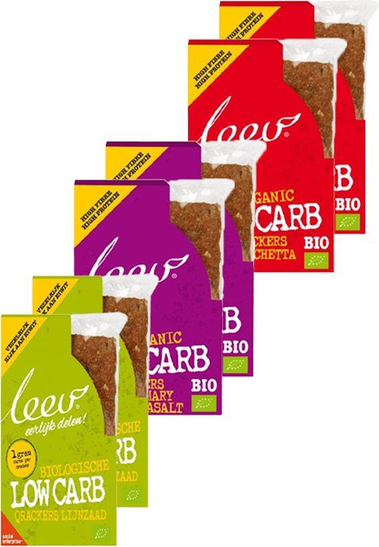 Leev® Bio Mix Low Carb Qrackers - Voordeelpakket (6 x Low Carb Qrackers)