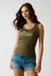 Guess Mouwloos shirt met olijfgroen geborduurd logo