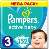 Pampers Active Baby Dry Luiers Maat 3 (6-10 kg) - 152 stuks