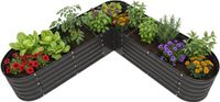 Relaxdays Moestuinbak - 43 x 203 x 203 cm - metaal - antraciet