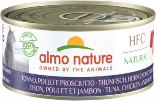 Almo Nature HFC Kattenvoer Tonijn, Kip & Ham 150 gr