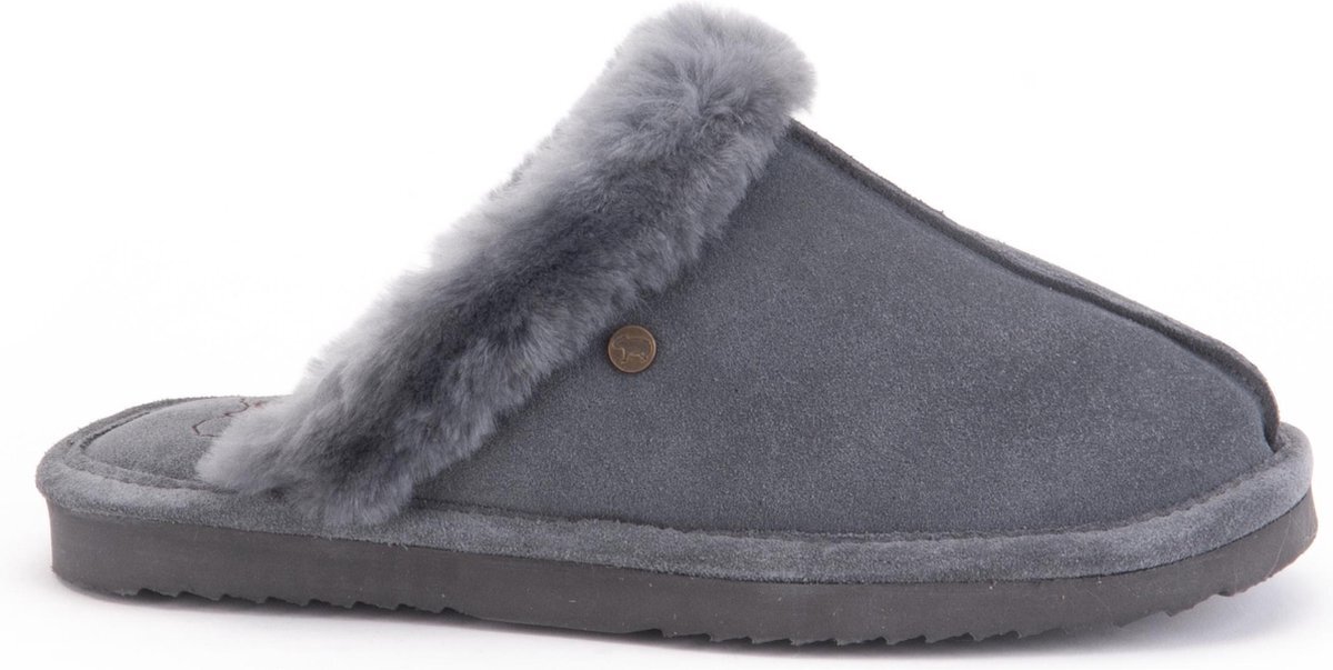 Warmbat Lismore Suede Dames Pantoffels - Dark grey - Maat 40