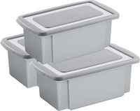 Sunware boîte de rangement plastique 7 litres gris 38 x 21 x 14 cm avec couvercle refermable