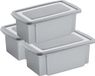 Sunware boîte de rangement plastique 7 litres gris 38 x 21 x 14 cm avec couvercle refermable