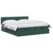 vidaXL Ottoman bed met matras en hoofdeinde, 2 stuks, donkergroen, fluweel