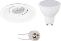 BES LED GU10 Inbouwspot Set - Mat Wit - Rond - Verdiept - Kantelbaar - 4W - Warm Wit 3000K - Ø105mm