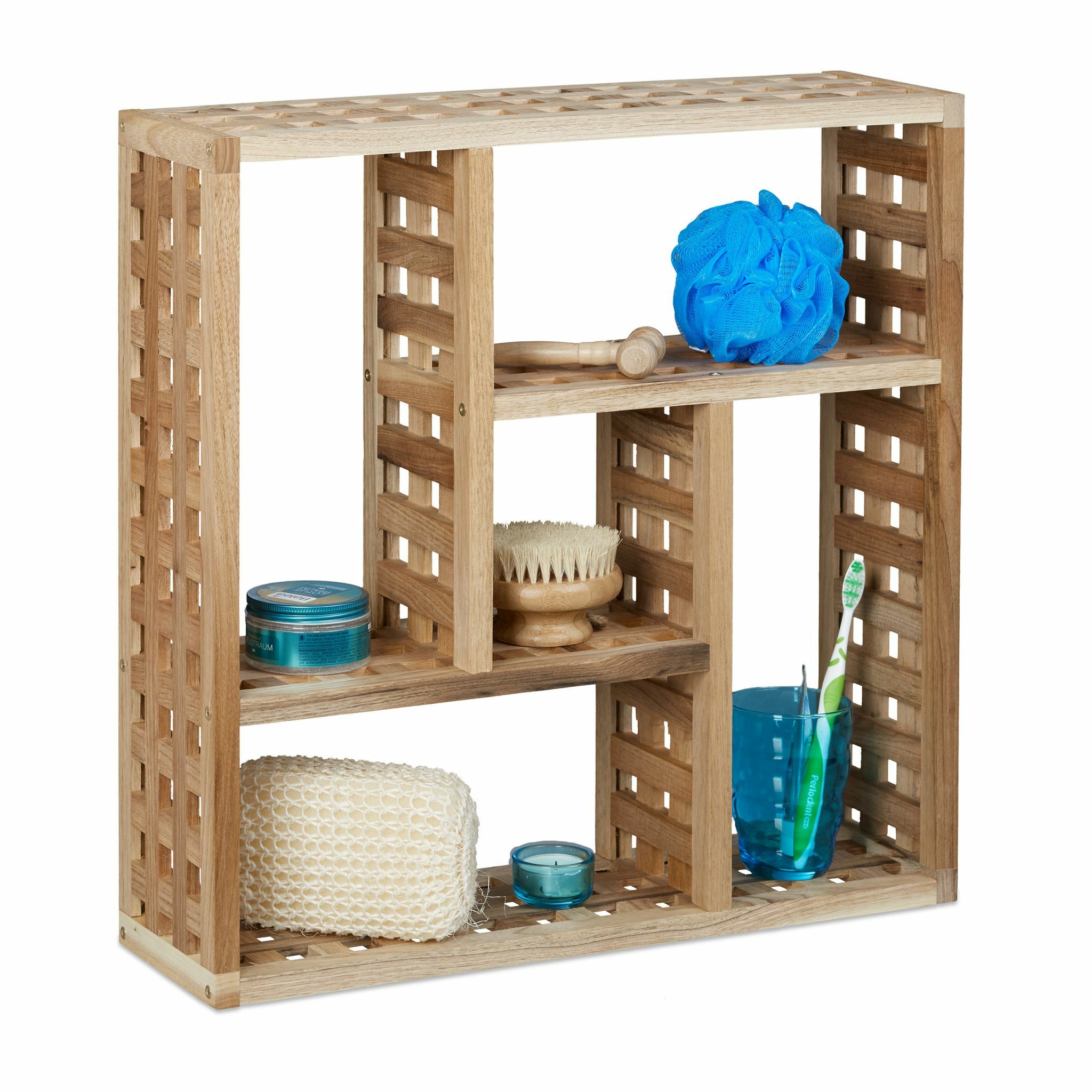 Relaxdays Badkamerplank - Lichtbruin - Hout - 50 cm