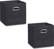 Zeller Opbergmand/kastmand - 6x - Zwart - 28 x 28 cm - Polyester