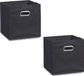 Zeller Opbergmand/kastmand - 6x - Zwart - 28 x 28 cm - Polyester