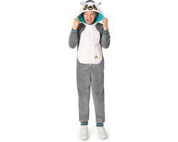 OppoSuits Apen Onesie Kids - Ringstaart Maki Fleece Jumpsuit - Unisex - Grijs - Maat 110/116