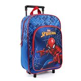 Spiderman Perletti Spiderman Rugzak Kleine Kinderen met Wieltjes - Spider Man Kinderrugzak Blauw voor Jongens 3 4 5 6 Jaar - Marvel Superheld Trolley Schooltas met Wielen voor Kleuterschool - 36x25x12 cm