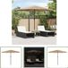 vidaXL Parasol met LED's en stalen paal 324x324x247 cm bruin