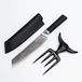 Steak Champ Black Pearls Gift Box - Damast Koksmes & Vleesvork - 67 Lagen Staal - Lederen Schede