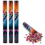 Merkloos / Sans marque Confetti kanon in een kleurenmix - 4x - Papieren confetti snippers shooter - 80 cm - feestartikelen