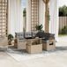 Maison Exclusive - Ensemble de meubles de jardin 6 pièces avec canapé et coussins, beige, en polyrotin