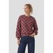 Anytime Anytime sweater met ruitjesprint bordeaux