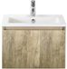 BES LED Frozen 3D Badmeubelset 60 cm - Greeplijst in Kleur - French Oak - Keramische Wastafel Wit 1 Kraangat