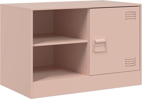 vidaXL Tv-meubel 67x39x44 cm staal roze